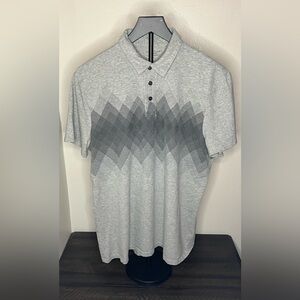 Structure Gray Geometric Polo Shirt